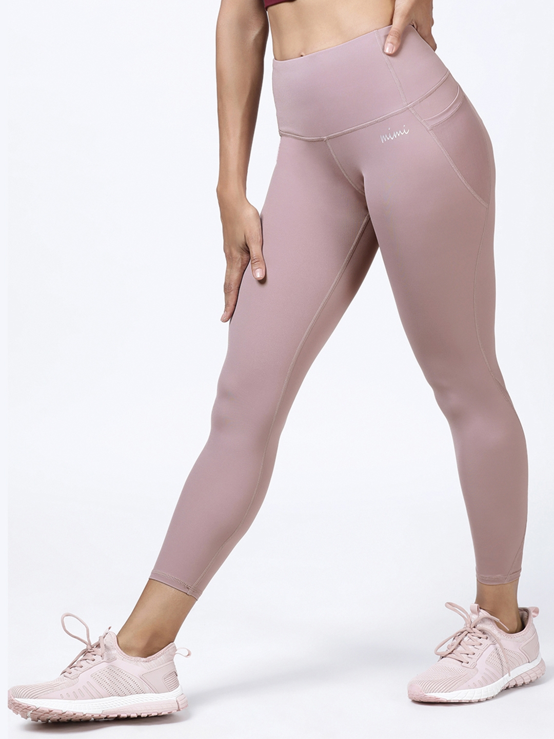 High Waist Full Length Leggings for women with High Impact Core Support - Lavender