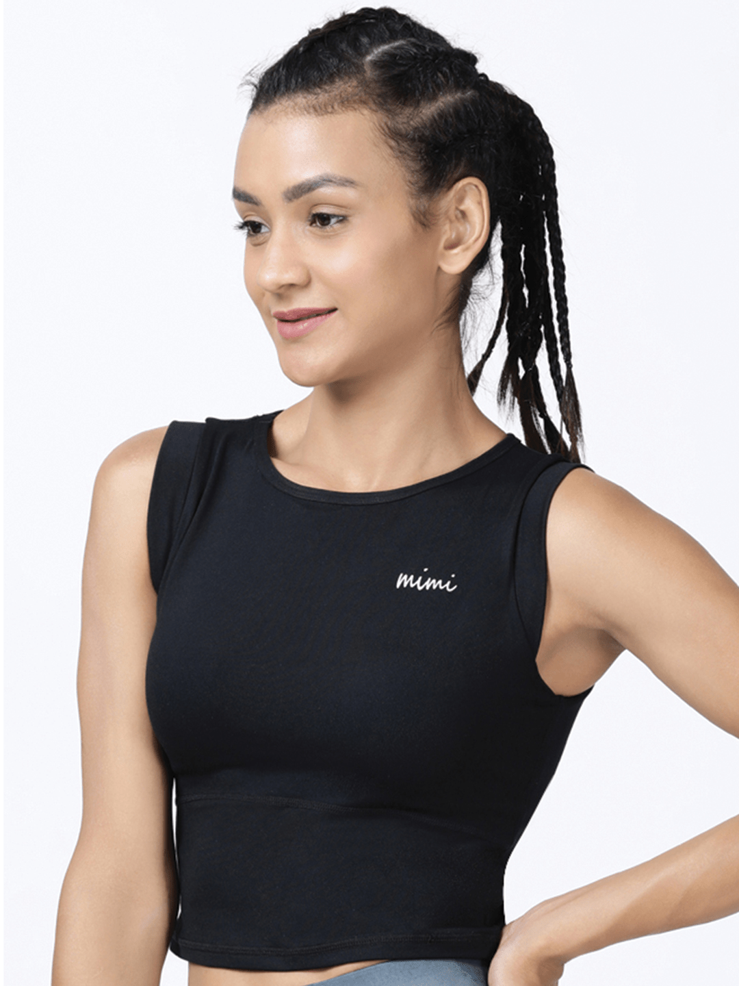 Mimi by Michelle Salins High Impact Full Coverage Nylon Sports Bra For Women - Black