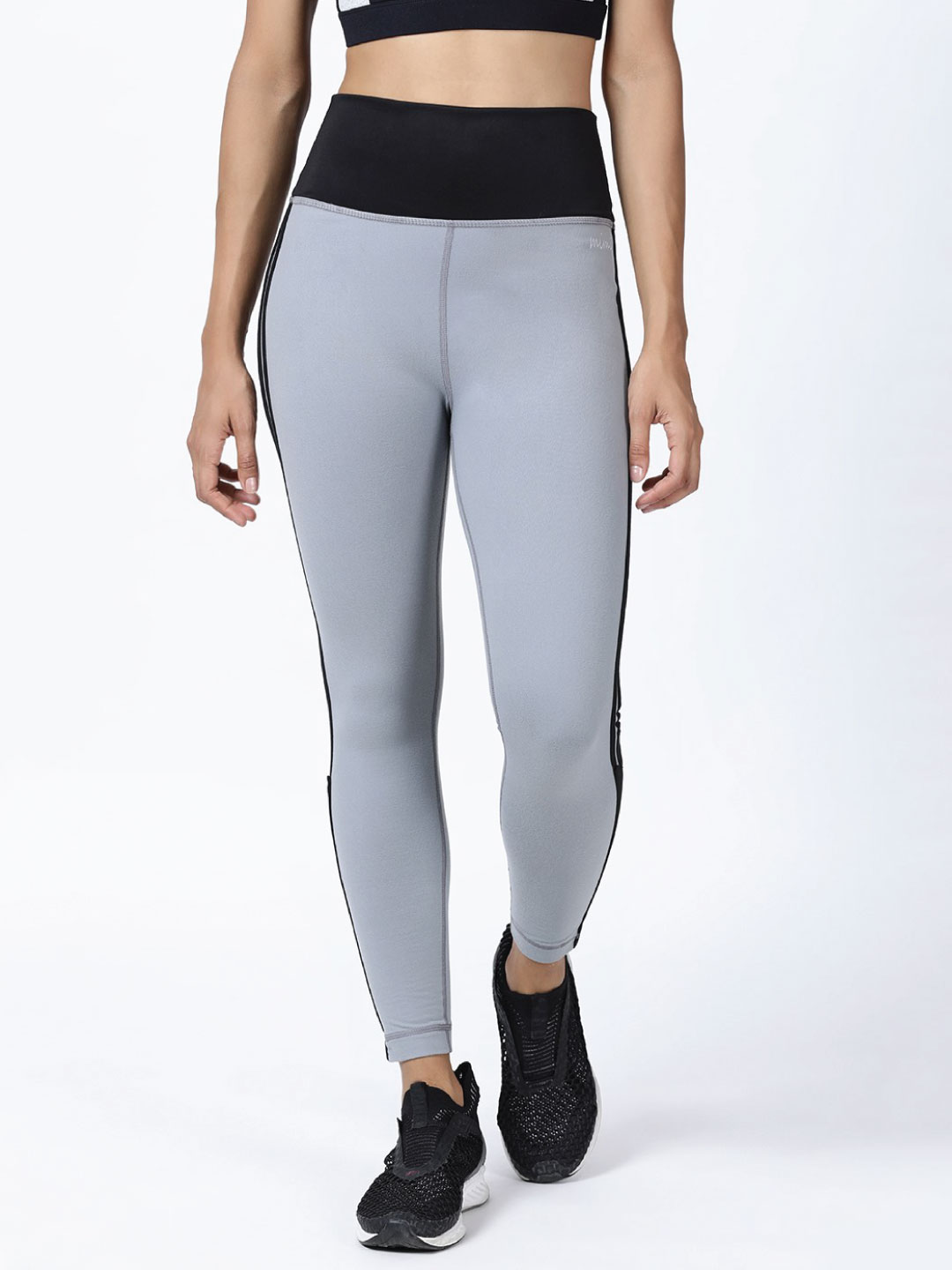 Vertical Striped Leggings for Women – Elongate Forever in Cement and Black  – MICHELLE SALINS