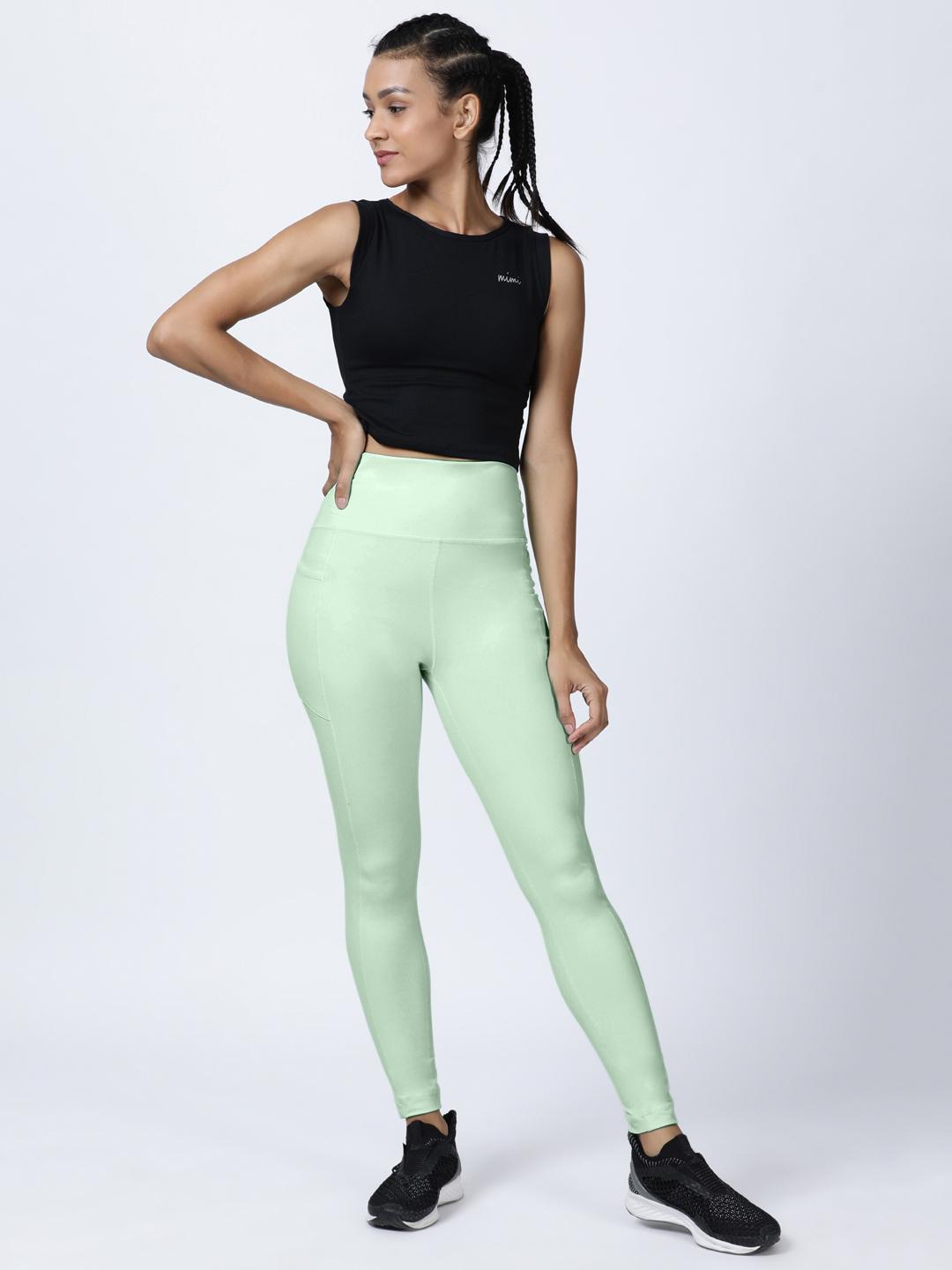 Stash Me In Back Zipper leggings for Women – Mint Green – MICHELLE SALINS