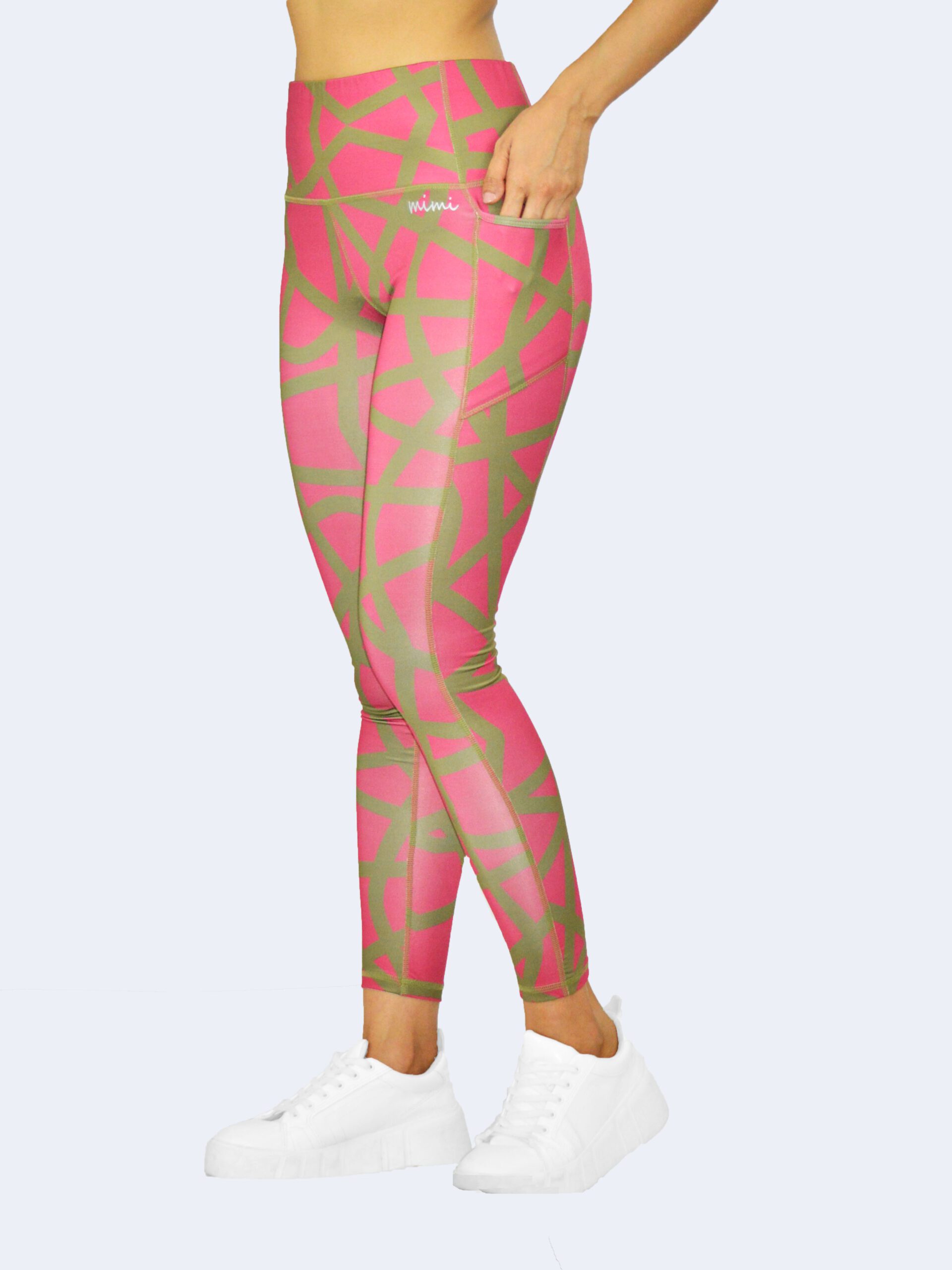Mimi by Michelle Salins Pocket Full Of Plums Print Full Length Leggings Front view